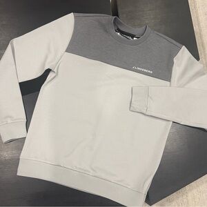 J.Lindeberg Two-Tone Gray Jeff Crew Neck Sweatshirt in M NWT